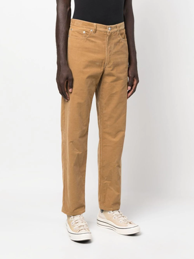 Shop Apc Jean Martin Straight-leg Trousers In Brown