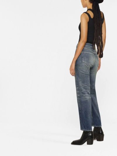 Shop R13 High-waisted Slim-cut Jeans In Blue