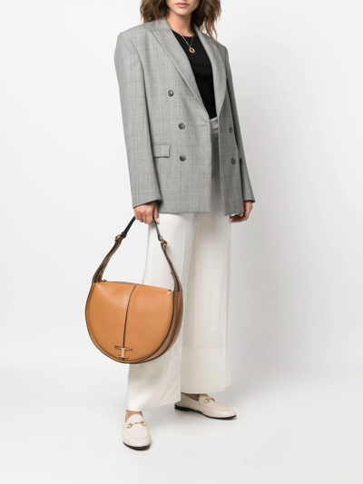 Shop Tod's Timeless Leather Shoulder Bag In Brown
