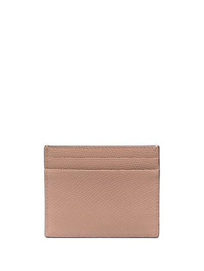 Valentino Vlogo Signature Leather Card Holder In Pink