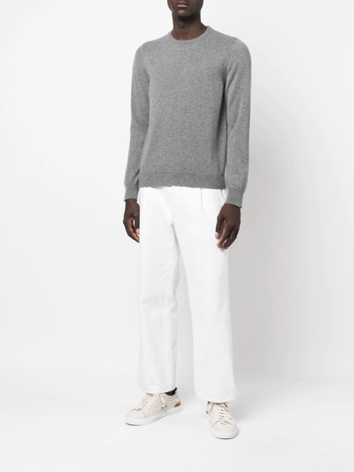 Shop Malo Round-neck Cashmere Jumper In Grey