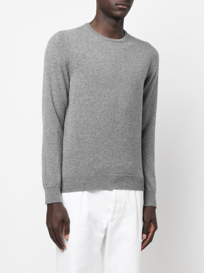 Shop Malo Round-neck Cashmere Jumper In Grey