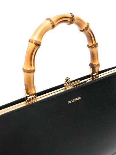 GOJI 竹节手柄皮质手提包