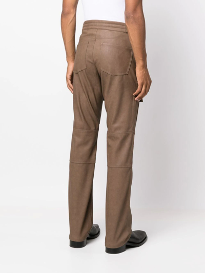 Shop Misbhv Straight-leg Cargo Trousers In Brown