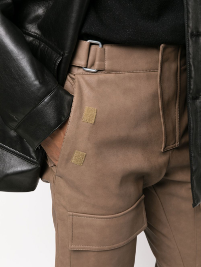 Shop Misbhv Straight-leg Cargo Trousers In Brown
