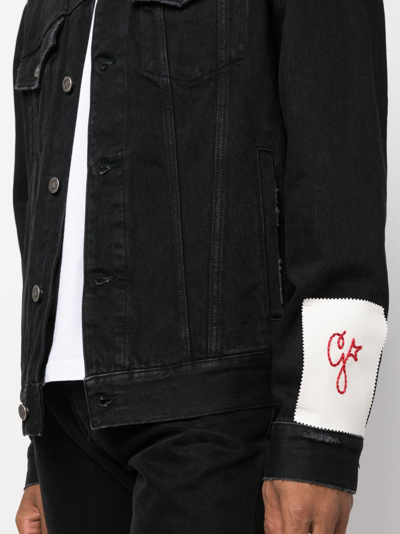 Shop Golden Goose Logo-patch Denim Jacket In Black