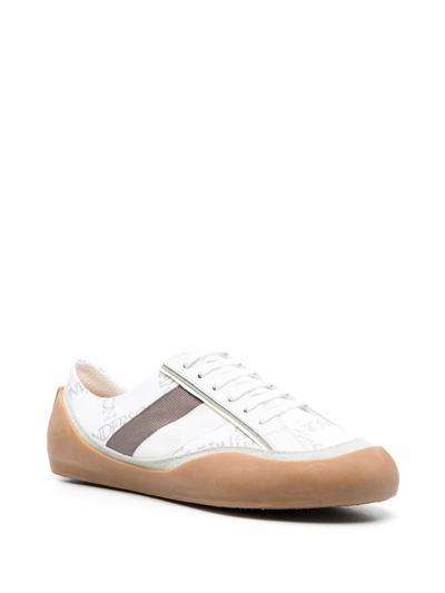 Shop Jw Anderson Embroidered-logo Panelled Sneakers In White