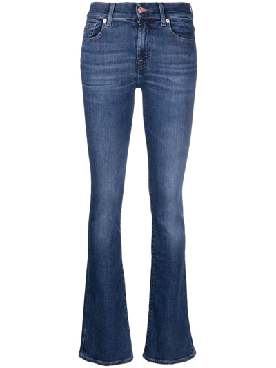 Shop 7 For All Mankind Mid-rise Flared Jeans In Blue