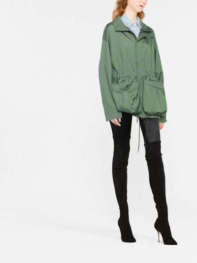 Shop Wardrobe.nyc Drawstring-waist Parka Coat In Green