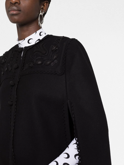 Shop Dsquared2 Embroidered Frayed Cape In Black