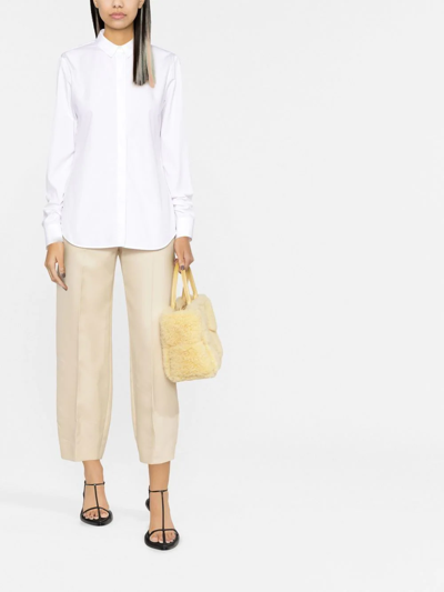 Jil Sander White Pointed Collar Shirt In White
