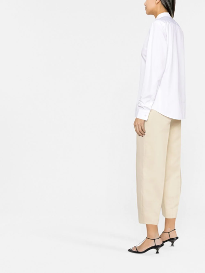 Jil Sander White Pointed Collar Shirt In White