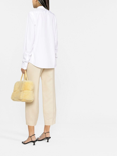Jil Sander White Pointed Collar Shirt In White
