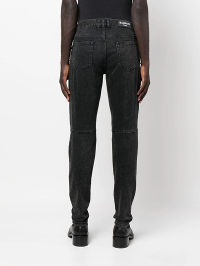 Balmain Straight Trousers Nylon Silk Belt Loops In Black