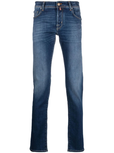 Shop Jacob Cohen Light-wash Slim-fit Jeans In Blue
