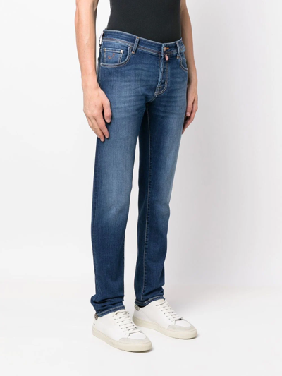 Jacob Cohen Distressed-effect Straight-leg Jeans In Blue