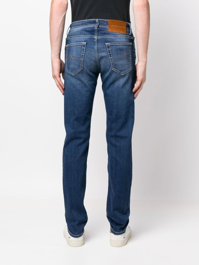Jacob Cohen Distressed-effect Straight-leg Jeans In Blue
