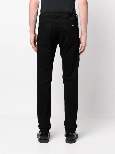 Shop Jacob Cohen Low-rise Skinny Jeans In Black