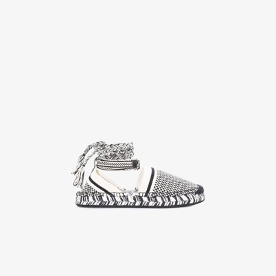 Shop Chloé Black And White Meril Flat Espadrilles