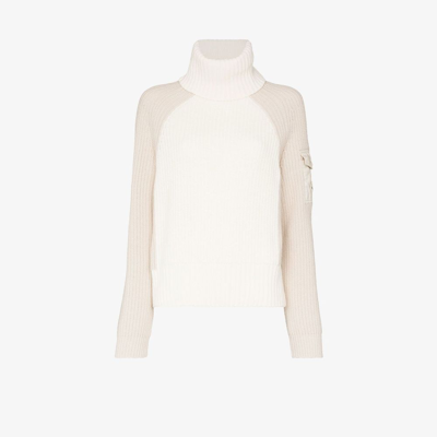 Shop Moncler Neutral Two Tone Polo Neck Sweater In Neutrals