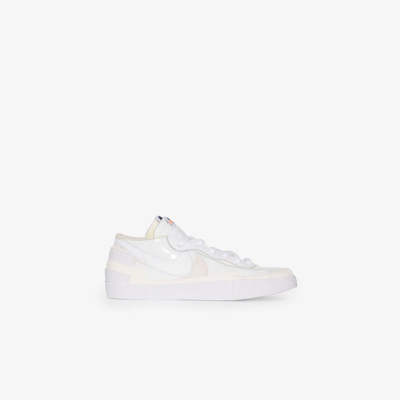 Shop Nike X Sacai White Blazer Low Sneakers