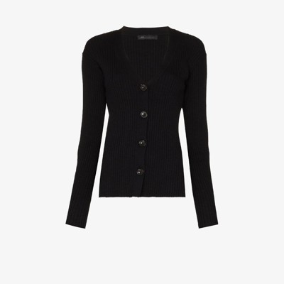 Shop Sir Black Enes Ribbed Cotton Cardigan