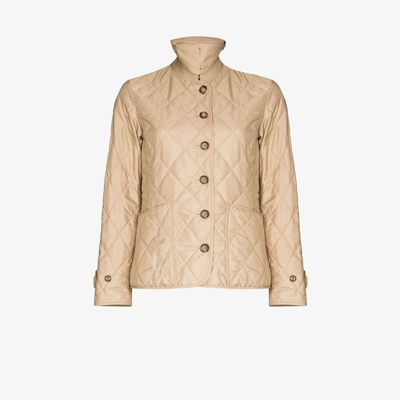 Shop Burberry Neutral Fernleigh Quilted Jacket In Neutrals