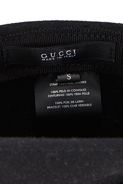 Pre-owned Gucci Black Felt Horsebit Fedora Small