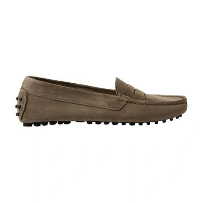 Shop Scarosso Ashley Slippers In Taupe Suede