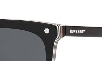 Shop Burberry 56mm Square Sunglasses In Black/ Dark Grey