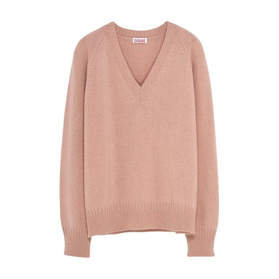 Shop Tricot Recycled Cashmere V-neck Sweater In Pink