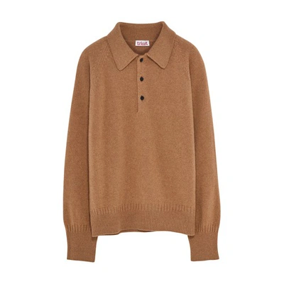 Shop Tricot Recycled Cashmere Polo Sweater In Camel