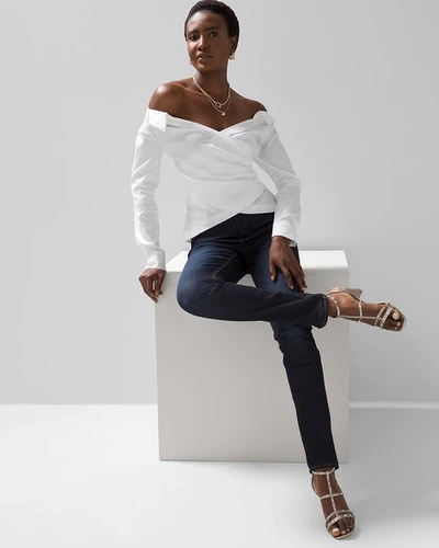 White House Black Market Petite High-rise Sculpt Slim Jeans In Dark Wash Denim