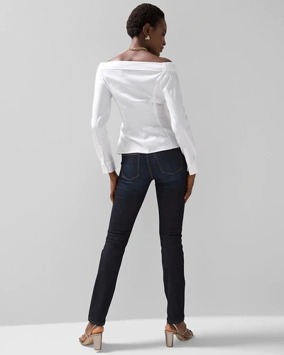 Shop White House Black Market High-rise Sculpt Slim Jeans In Dark Wash Denim