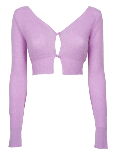 Shop Jacquemus Cardigan Alzou Clothing In Pink &amp; Purple