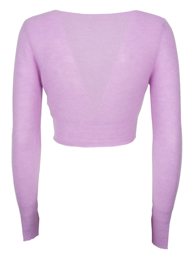 Shop Jacquemus Cardigan Alzou Clothing In Pink &amp; Purple