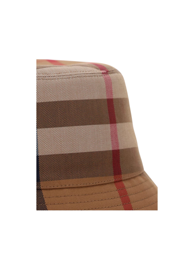 Shop Burberry Bucket Hat In Birch Brown Ip Chk