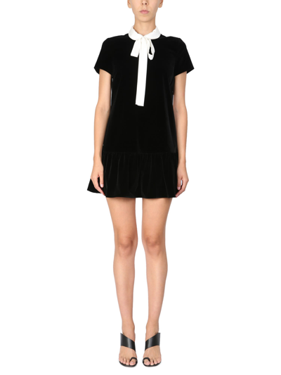 Shop Red Valentino Dress With Bow In Nero