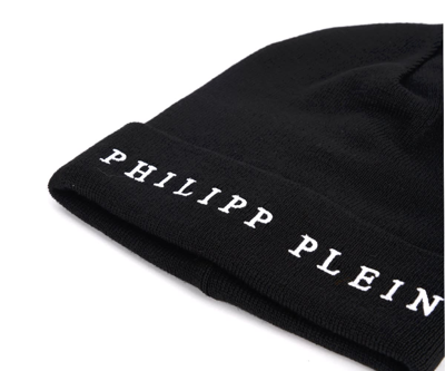 Shop Philipp Plein Tm Black Cap With Logo In Nero