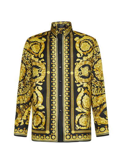 Shop Versace Shirt In Nero Oro