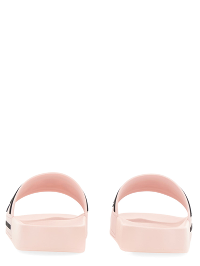 Shop Dolce & Gabbana Slide Sandal With Logo In Rosa