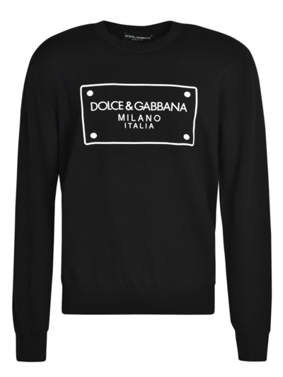 Shop Dolce & Gabbana Logo Print Sweater In Black