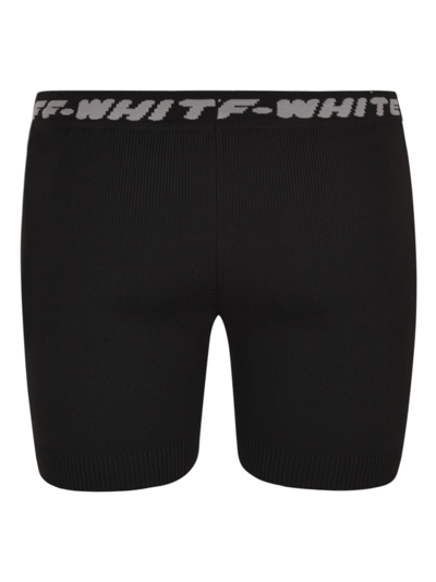 Shop Off-white Logo Band Shorts In Black/grey