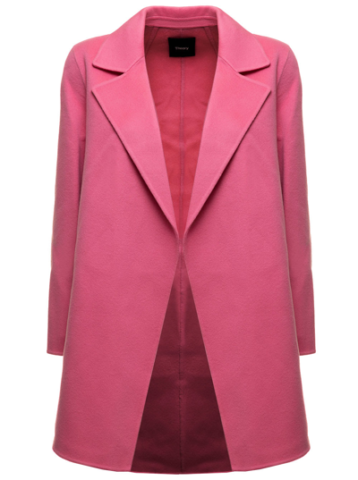 Shop Theory Clairene Wool And Cashmere Pink Coat  Woman