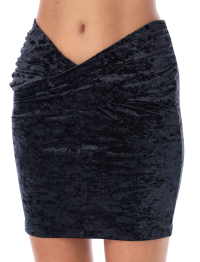 Shop The Andamane Kelly Velvet Mini Skirt In Black
