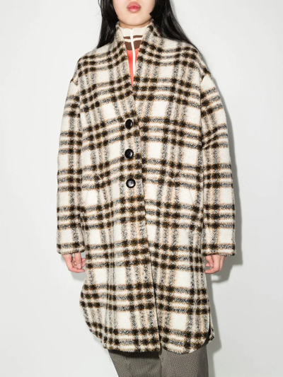 Shop Isabel Marant Étoile Check-pattern Single-breasted Coat In Neutrals