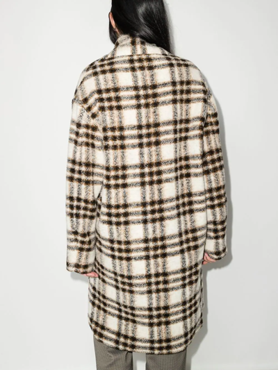 Shop Isabel Marant Étoile Check-pattern Single-breasted Coat In Neutrals