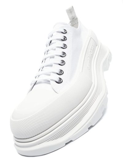 Shop Alexander Mcqueen Tread Slick Low-top Sneakers In White