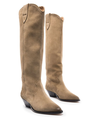 Isabel Marant Denvee Suede Boots In Neutrals