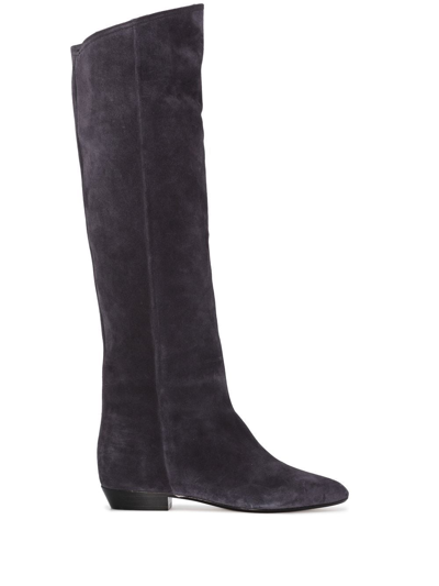 Shop Isabel Marant Skarlet Knee-length Suede Boots In Black